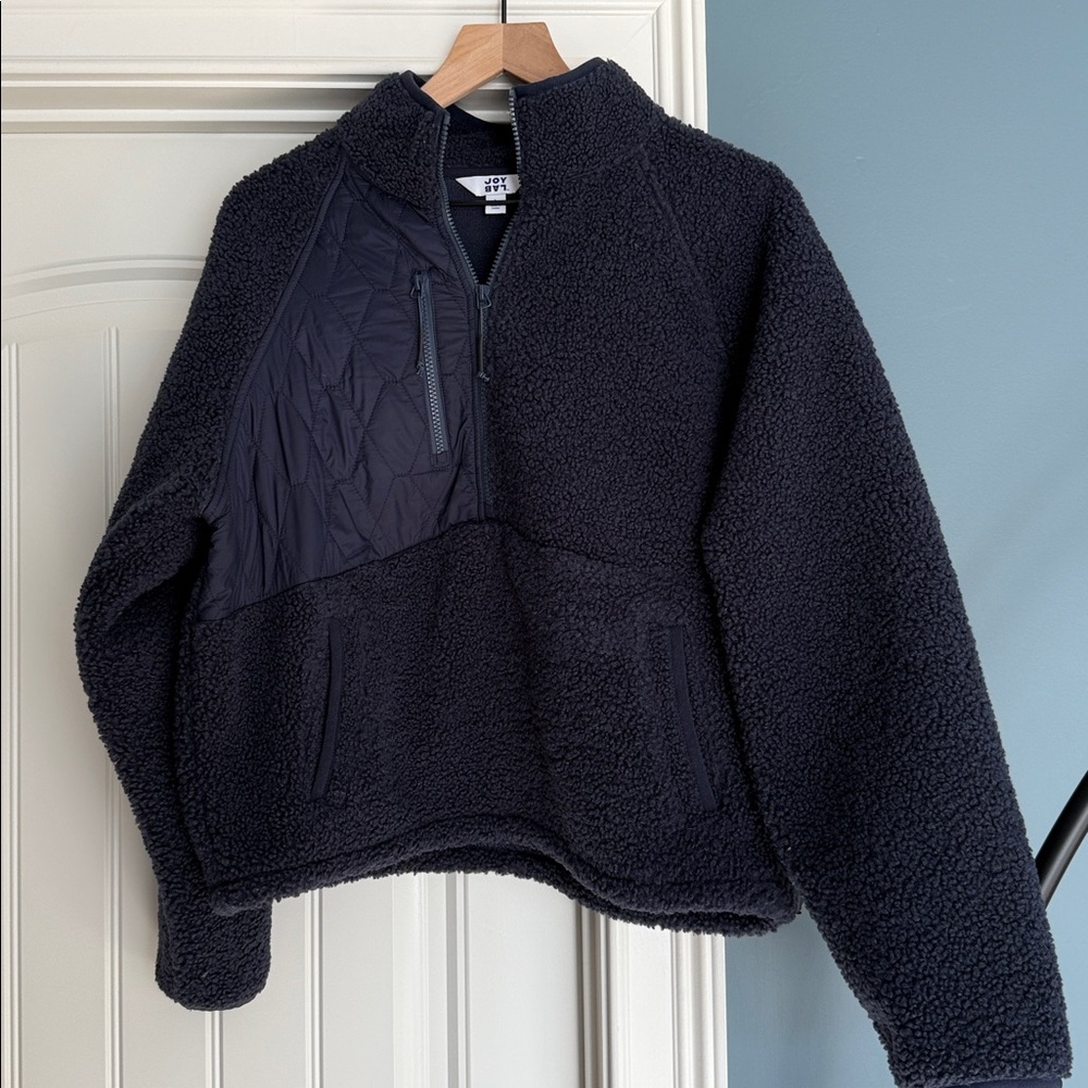 JoyLab Navy Blue Fleece Zip-Up Jacket